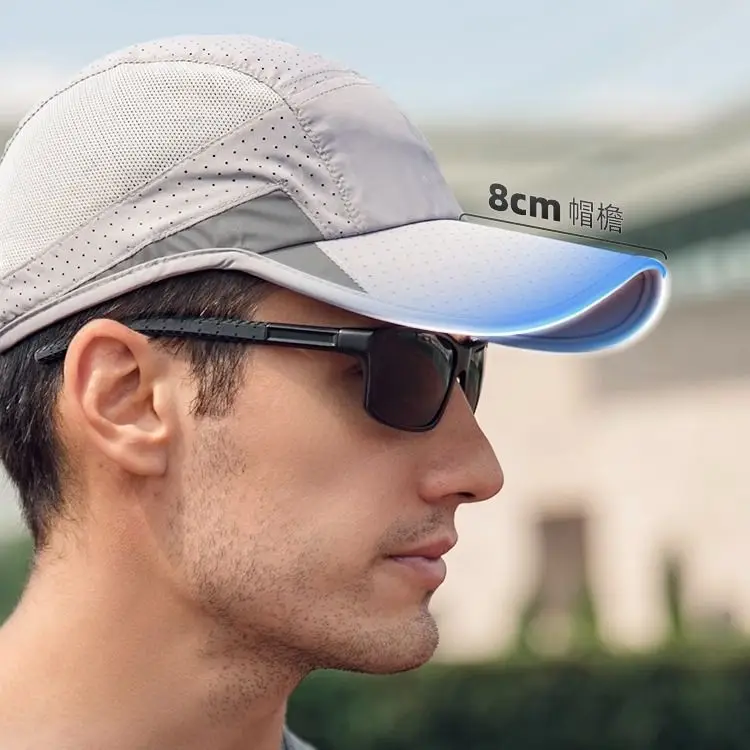 Men's Grey Duck Tongue Sun Hat with Sunglasses