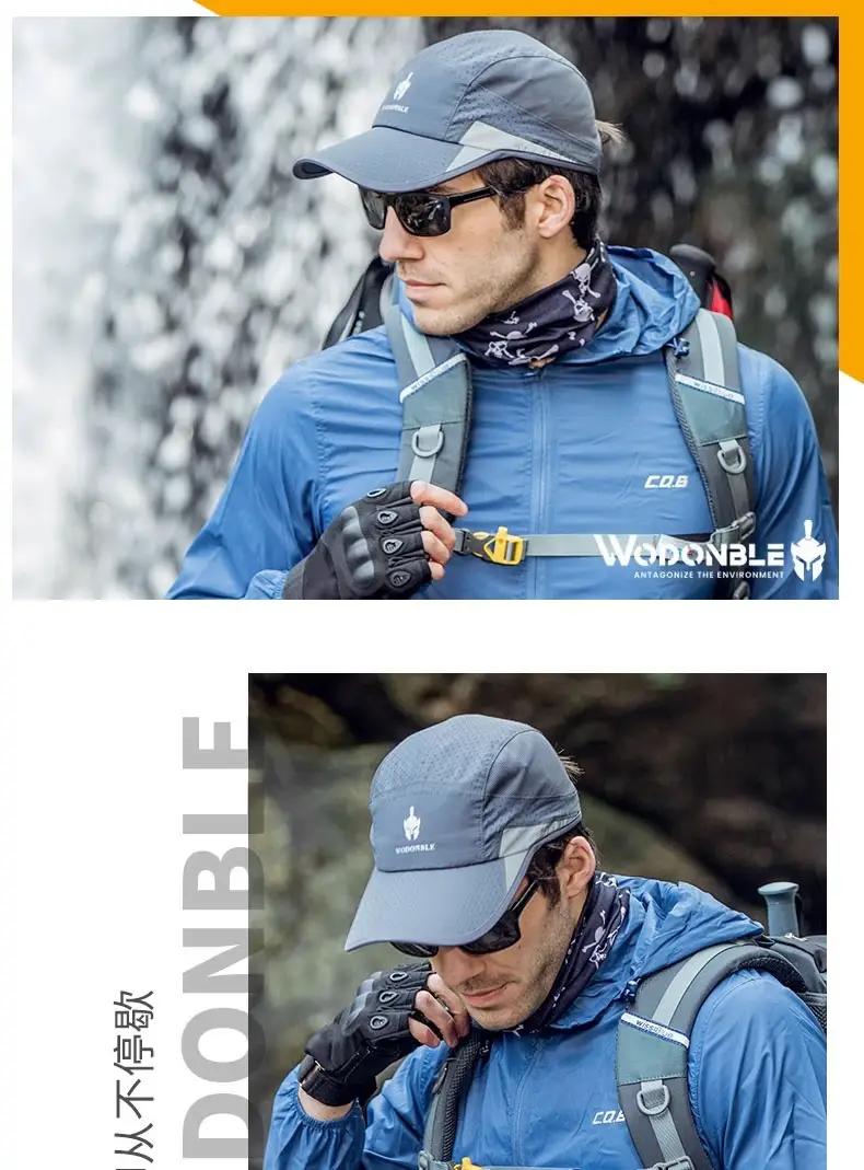 Men's Grey Duck Tongue Sun Hat with Sunglasses — feature 9