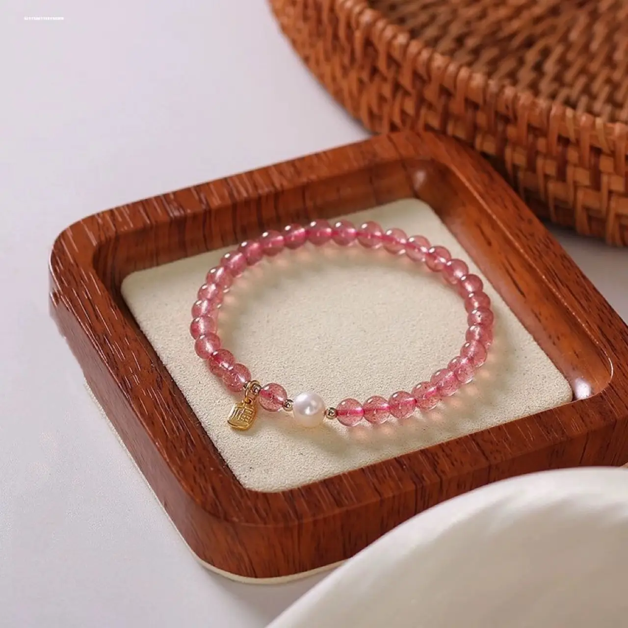 Pink Pearl Crystal Bracelet for Girls - Image 3