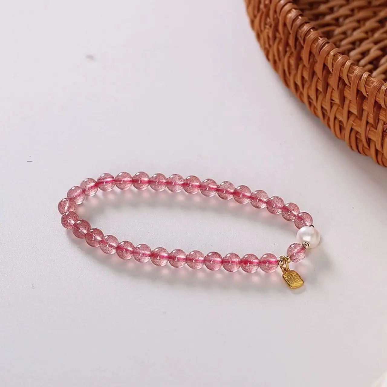 Pink Pearl Crystal Bracelet for Girls - Image 4