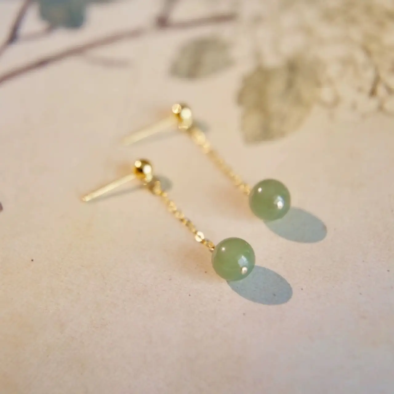 Feminine Green Jade Earrings for Girls - Image 4