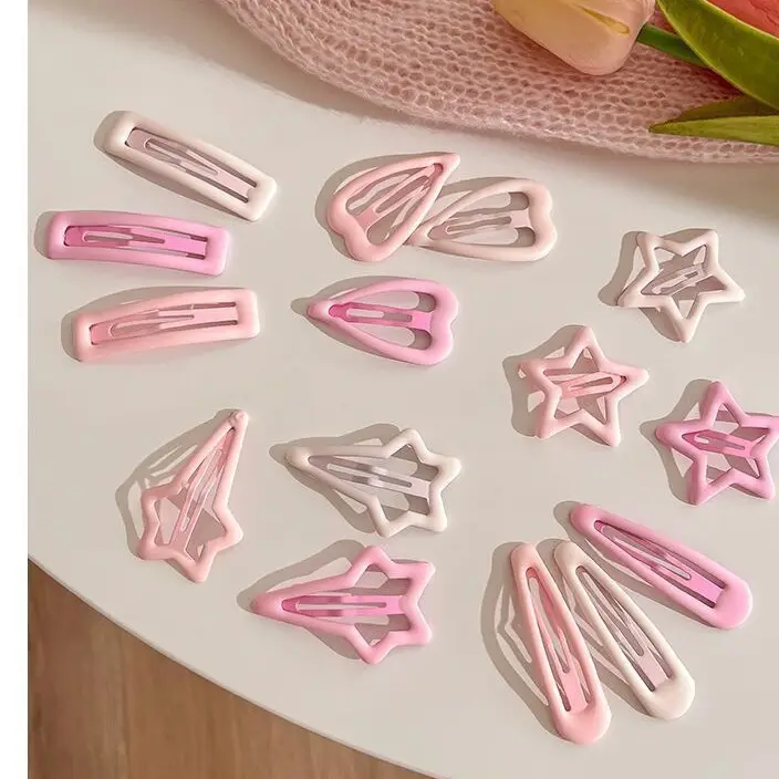 Pink Gradient Hairpin Heart Clip for Girls Bangs Clip - Image 8