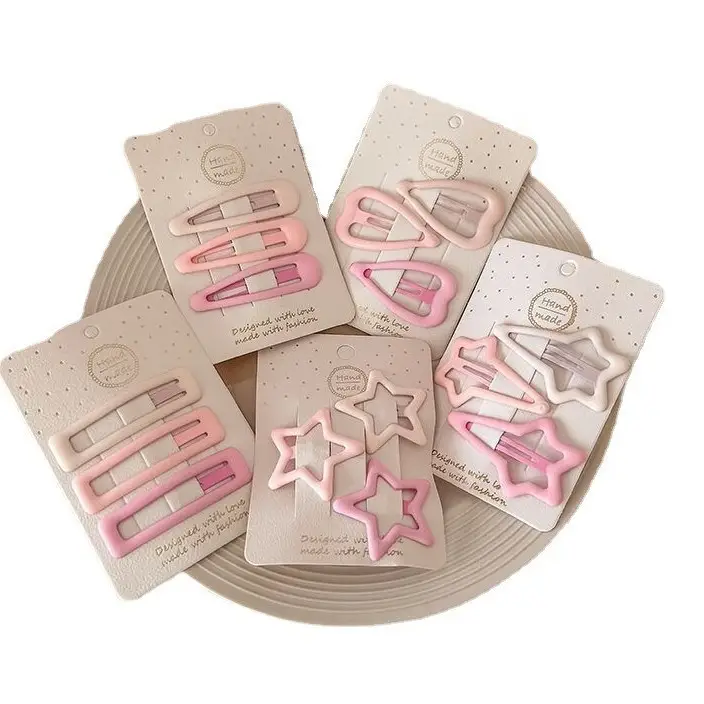 Pink Gradient Hairpin Heart Clip for Girls Bangs Clip - Image 10