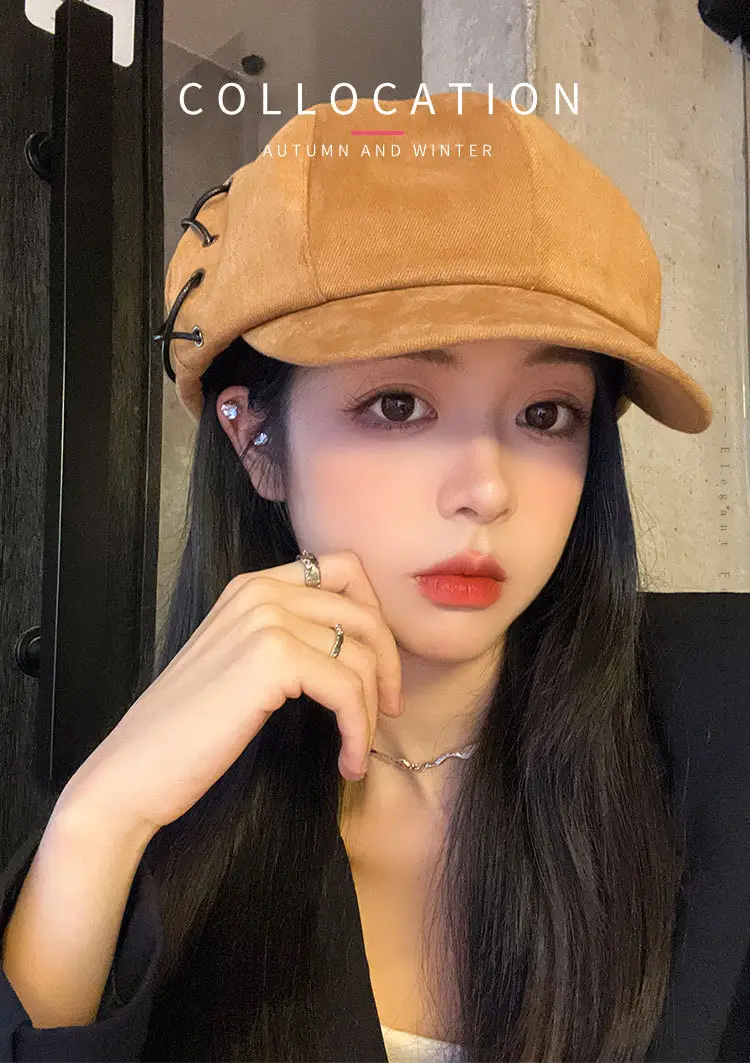 Women's Korean Style Stitched Cap for Spring Autumn — feature 3