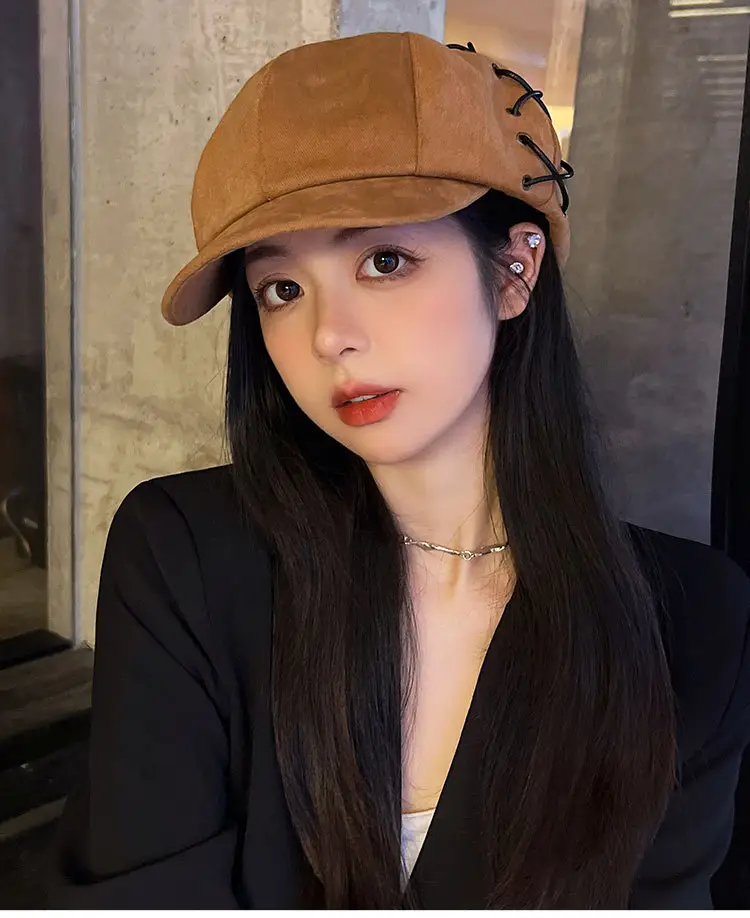 Women's Korean Style Stitched Cap for Spring Autumn — feature 6
