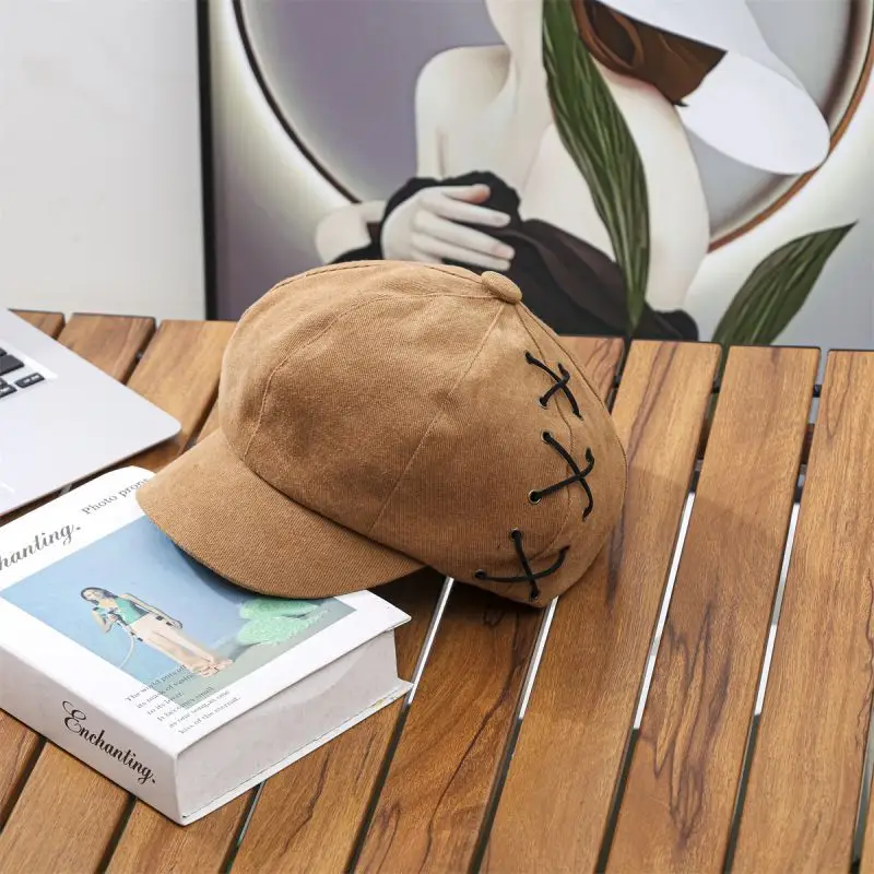 Women's Korean Style Stitched Cap for Spring Autumn - Image 3