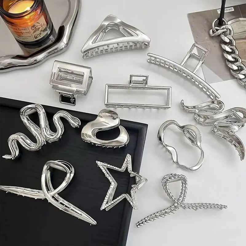 Retro Alloy Star Hairpin Clip Silver High Quality - Image 9