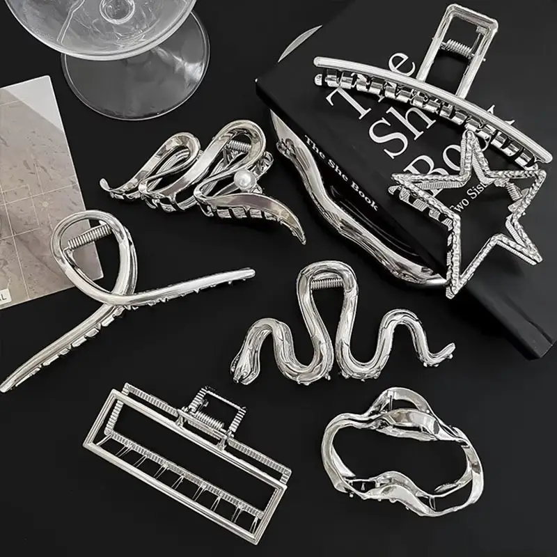 Retro Alloy Star Hairpin Clip Silver High Quality - Image 10
