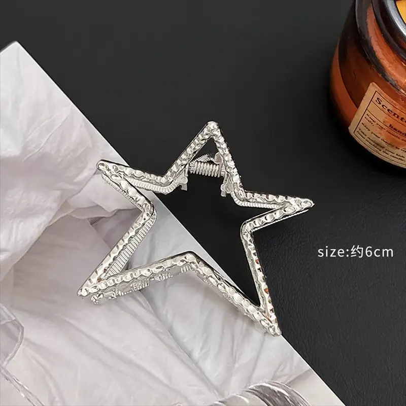 Retro Alloy Star Hairpin Clip Silver High Quality — feature 33