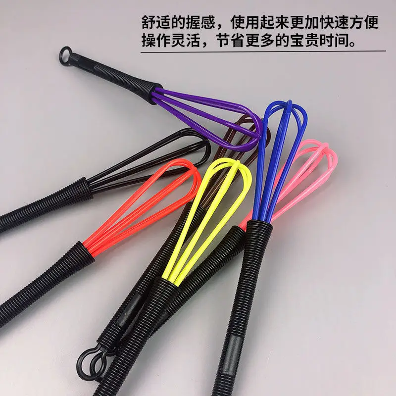 Multi-color eggbeater hair dyeing cream mixing stick — feature 5