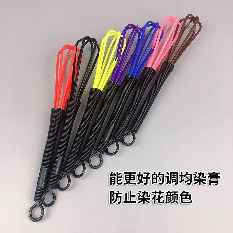Multi-color eggbeater hair dyeing cream mixing stick — feature 6