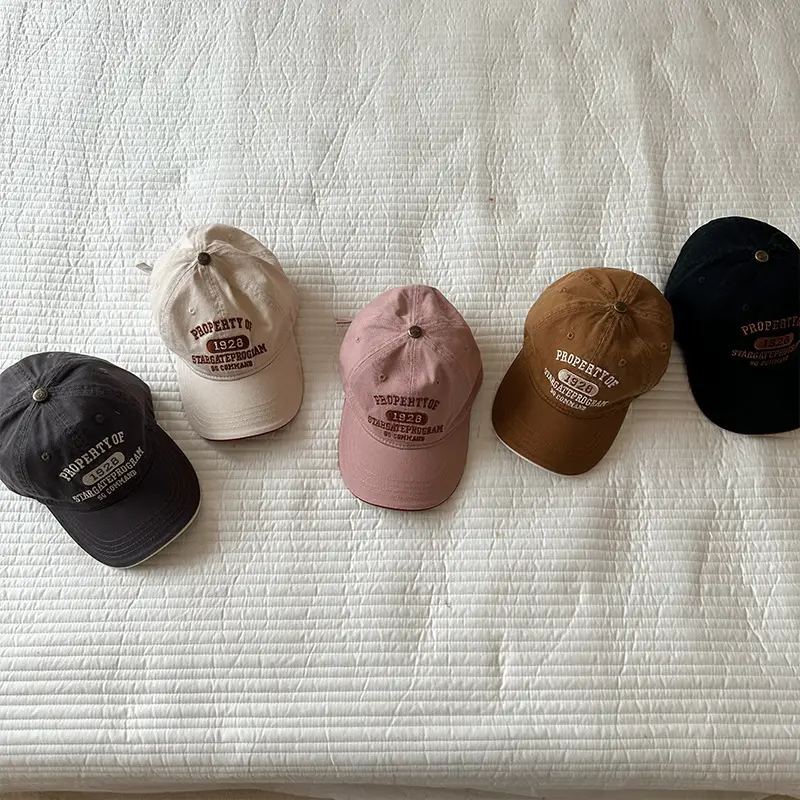 Pink Kids Alphabet Cap Spring Fall New Style Sun Hat - Image 8
