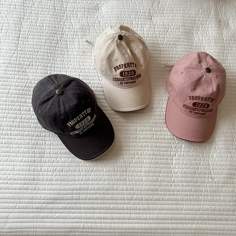 Pink Kids Alphabet Cap Spring Fall New Style Sun Hat - Image 9