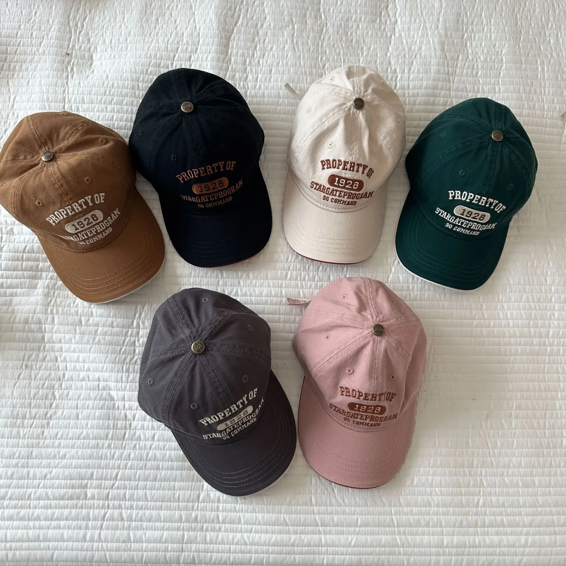 Pink Kids Alphabet Cap Spring Fall New Style Sun Hat — feature 2