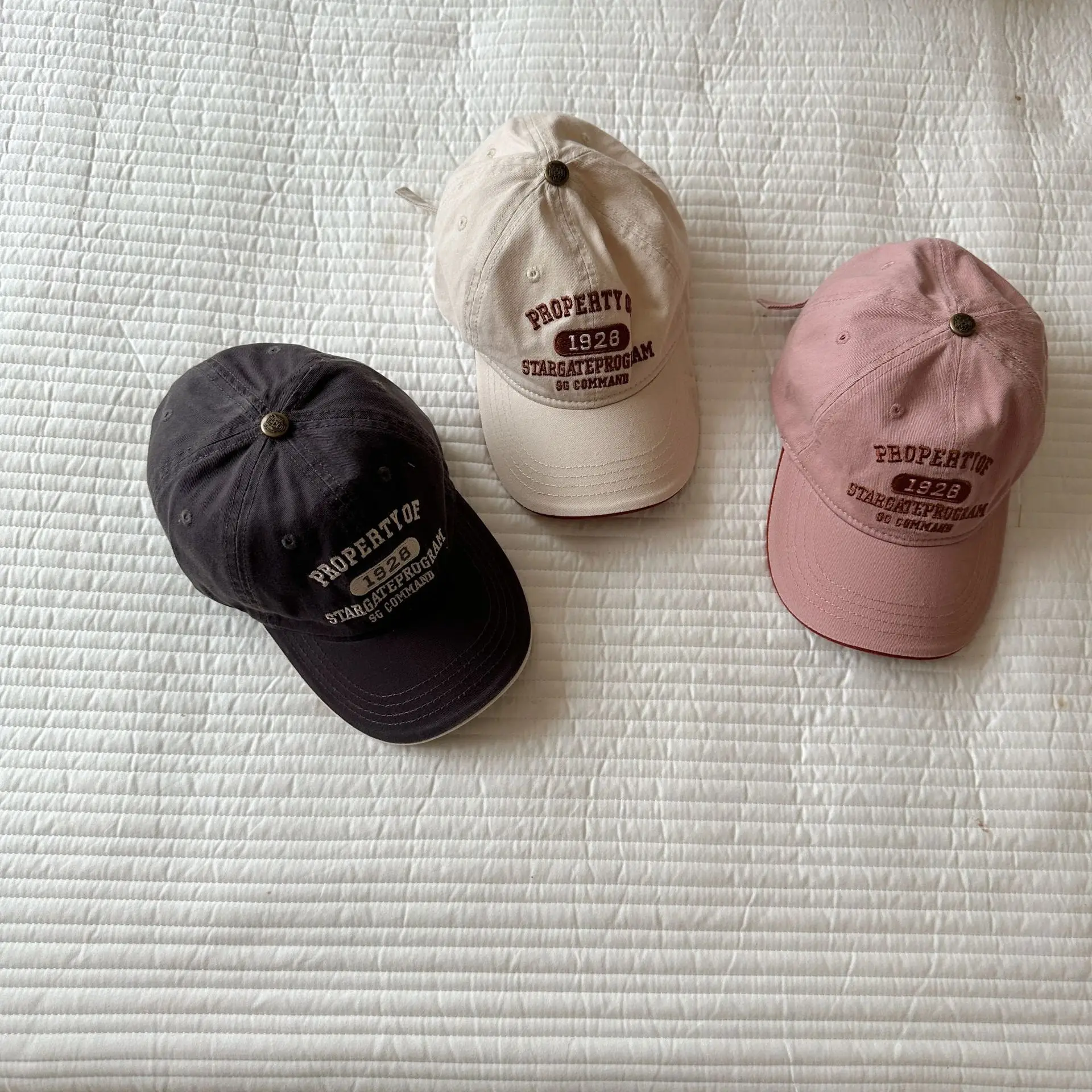 Pink Kids Alphabet Cap Spring Fall New Style Sun Hat — feature 9