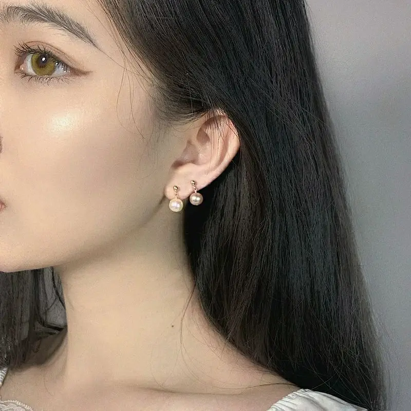 Natural Pearl Earrings Gold Hanging Beads for Women — feature 5