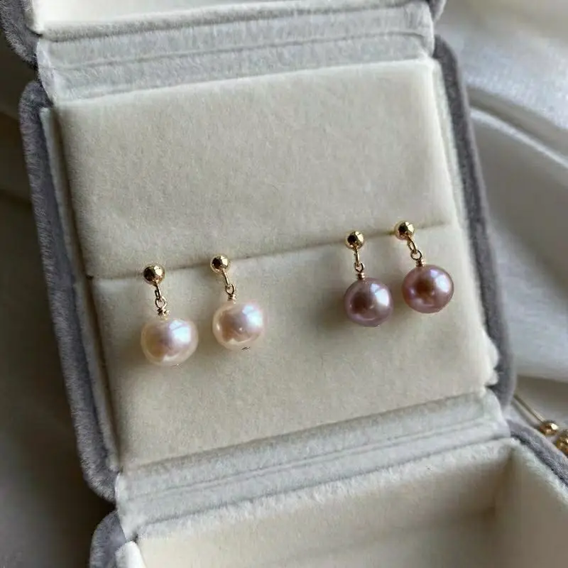 Natural Pearl Earrings Gold Hanging Beads for Women — feature 7