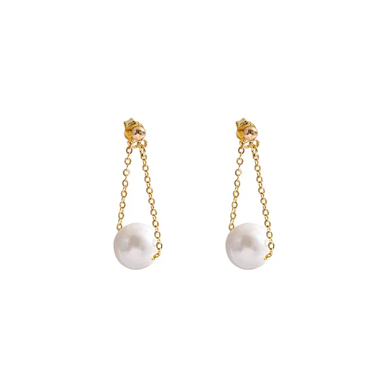 Natural Freshwater Pearl Earrings 925 Silver Chain