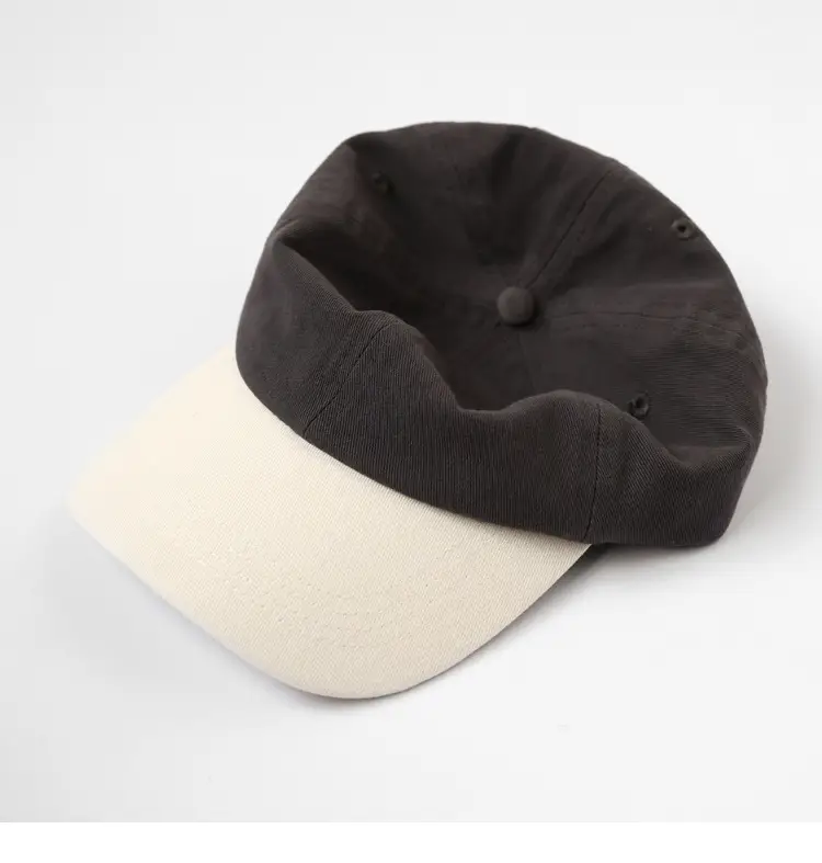 Black Korean Style Peaked Cap with Silver Buckle — feature 13