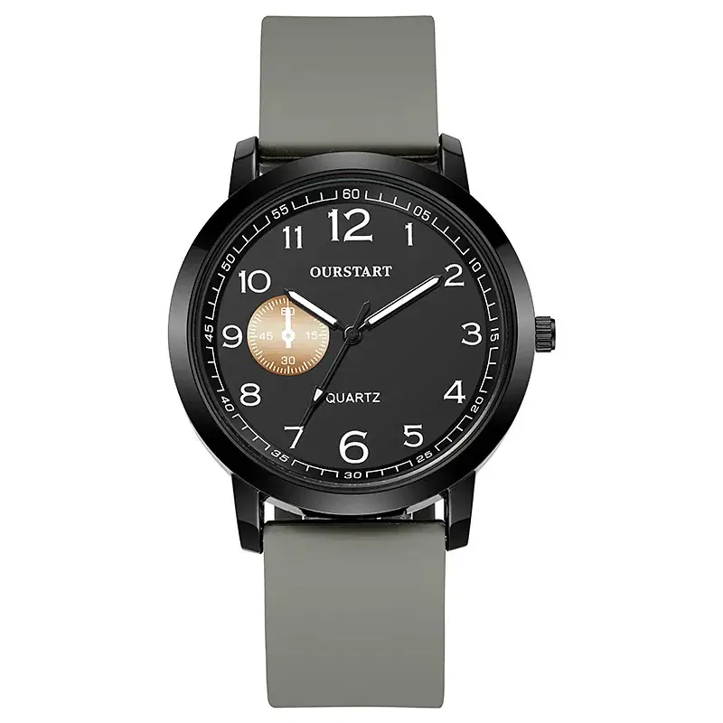 Unisex Silicone Quartz Watch Black 48Hr Display - Image 4