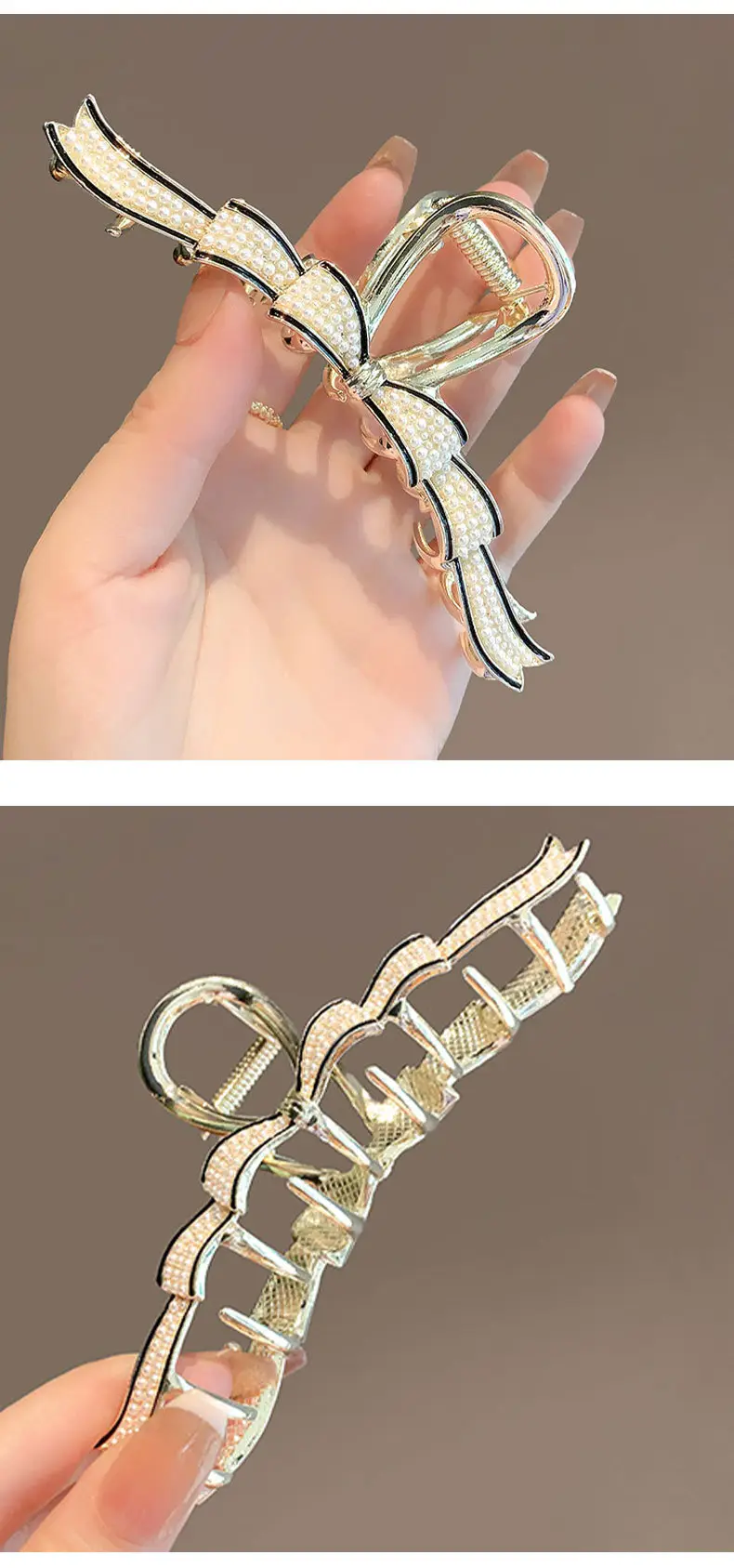 Korean Style Shark Clip Hairpin with Rhinestone Design — feature 7