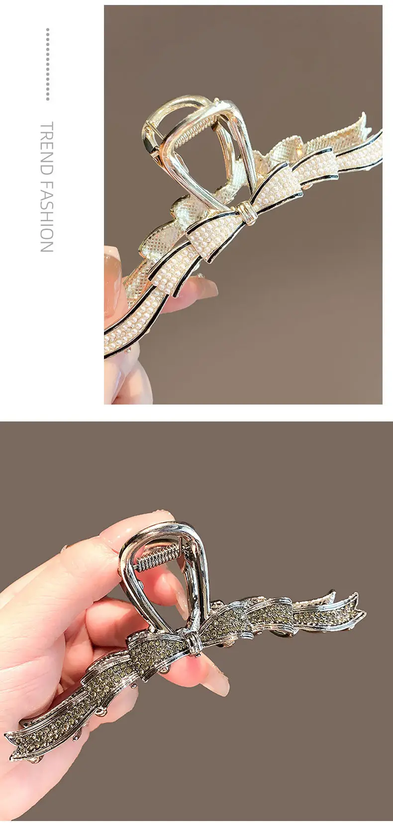 Korean Style Shark Clip Hairpin with Rhinestone Design — feature 8