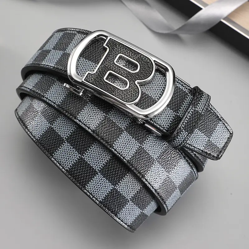 Gold Plated Letter Plaid Men's Belt Business Casual All-match - Image 12
