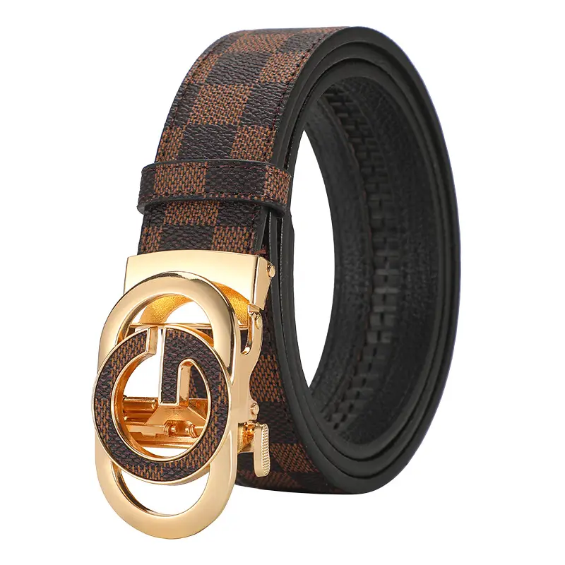 Gold Plated Letter Plaid Men's Belt Business Casual All-match - Image 14
