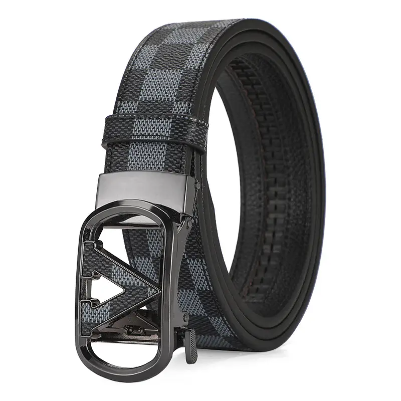 Gold Plated Letter Plaid Men's Belt Business Casual All-match - Image 6