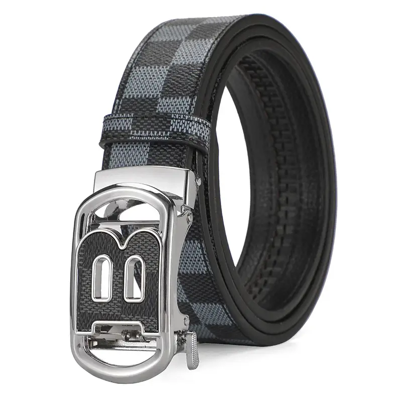 Gold Plated Letter Plaid Men's Belt Business Casual All-match - Image 8