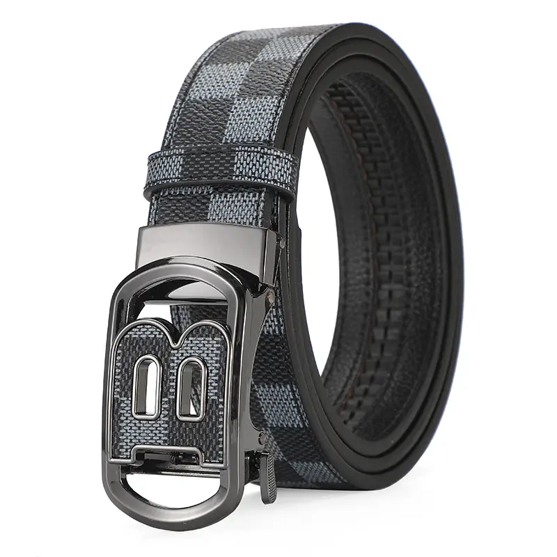 Gold Plated Letter Plaid Men's Belt Business Casual All-match - Image 9
