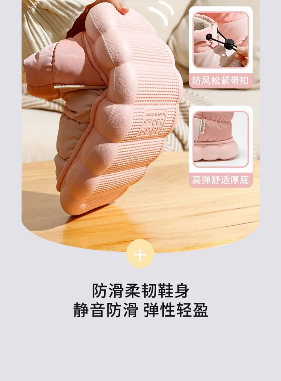 Autumn and Winter Couple's Waterproof Thick Soft Bottom Cotton Slippers Women's Bag Heel Moon Shoes Warm Indoor Home and Wearing for Men — feature 10