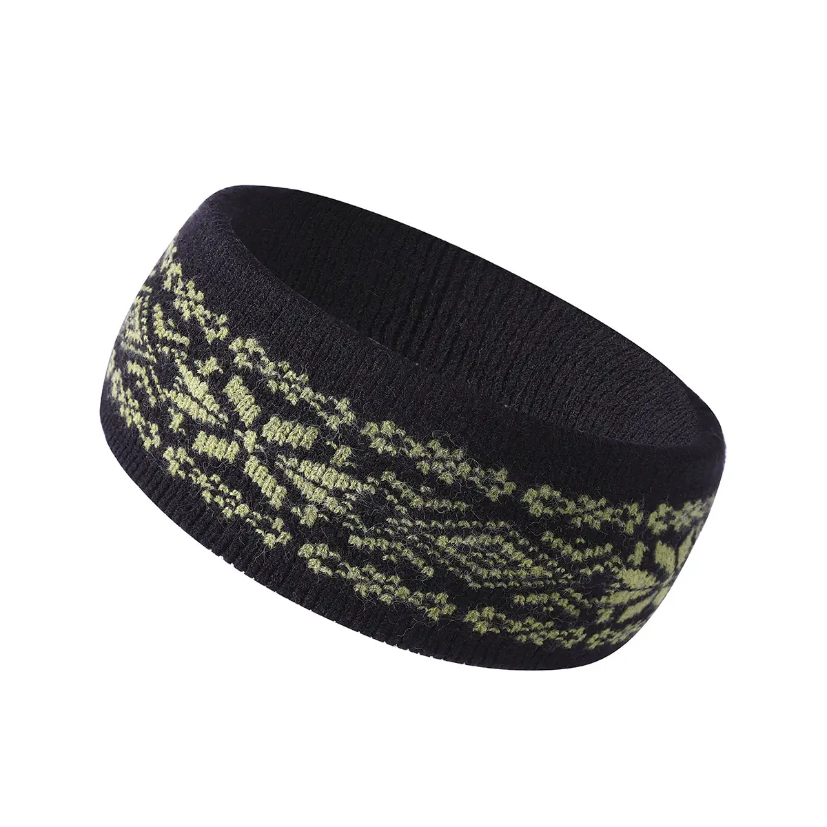 Autumn Knitted Headband Geometric Pattern Brown — feature 11