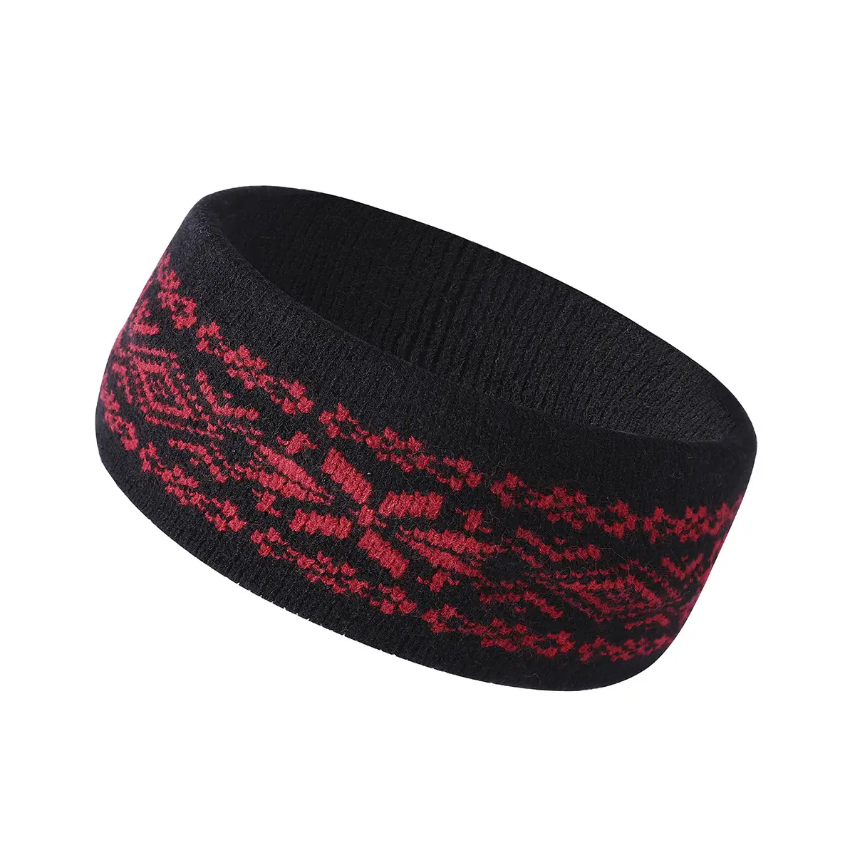 Autumn Knitted Headband Geometric Pattern Brown — feature 12