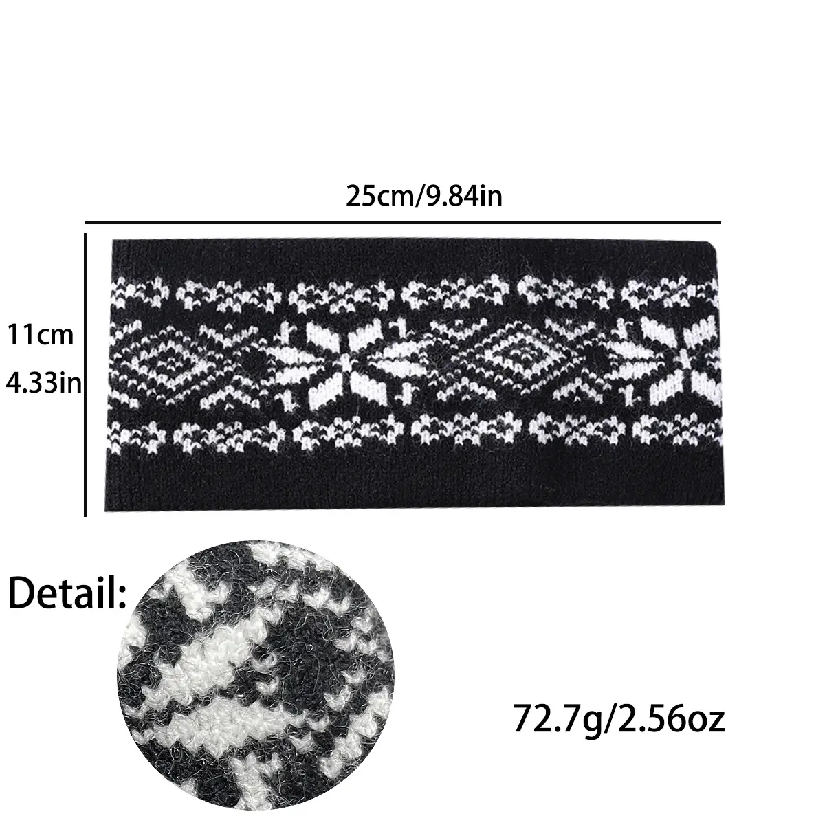 Autumn Knitted Headband Geometric Pattern Brown — feature 14