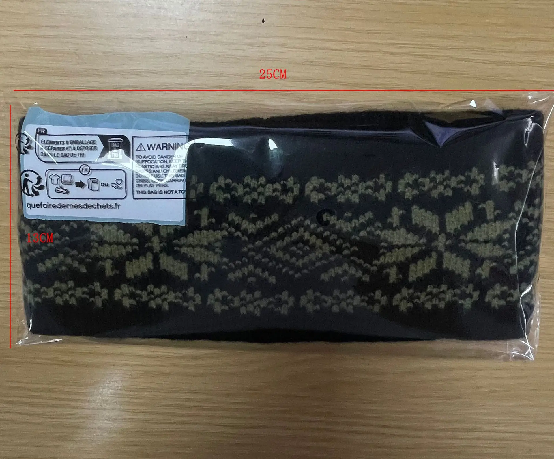 Autumn Knitted Headband Geometric Pattern Brown — feature 15