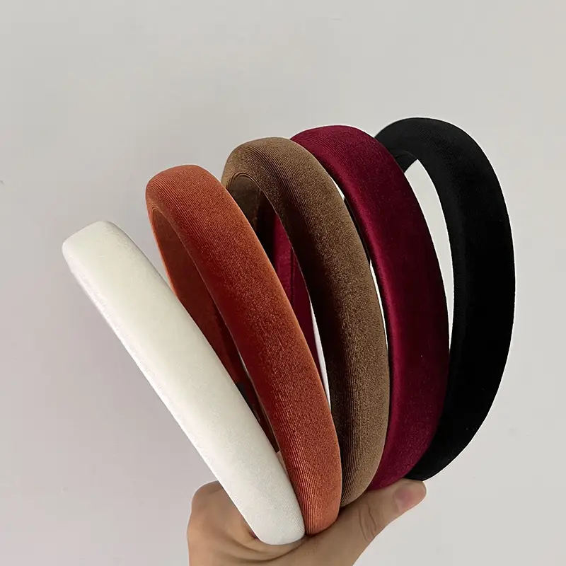 Korean Velvet Hair Bands for Women Solid Color — feature 8
