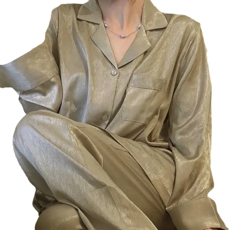 Ice Silk Pajamas for Women Spring & Fall Long-Sleeved Cute New Thin Silk Summer Ladies Ins Style Suit Home Clothes
