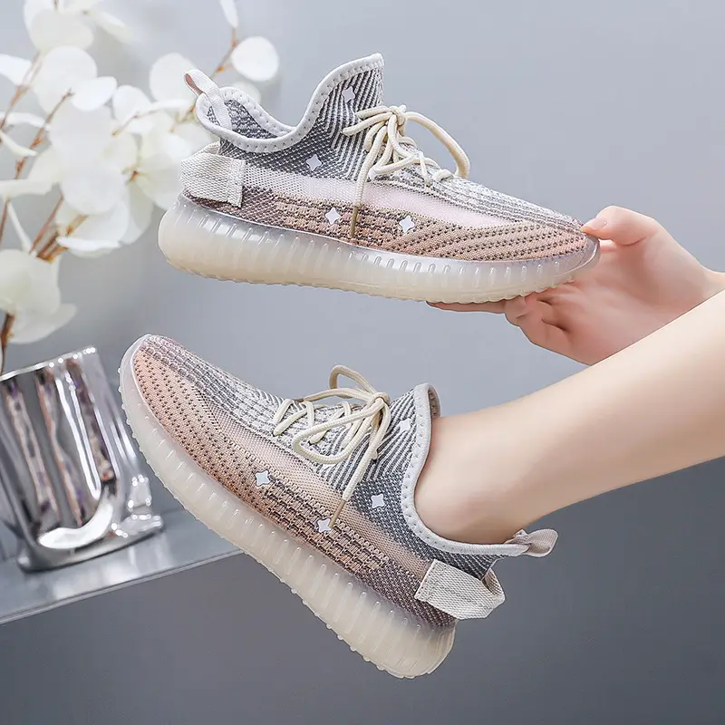 Women's Flying Woven High-Step Casual Sneakers Star Design