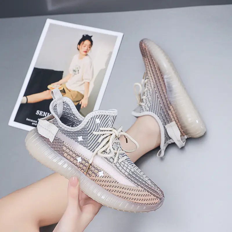 Women's Flying Woven High-Step Casual Sneakers Star Design