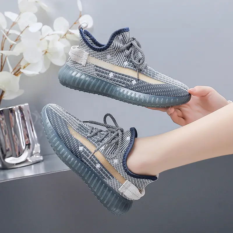 Women's Flying Woven High-Step Casual Sneakers Star Design