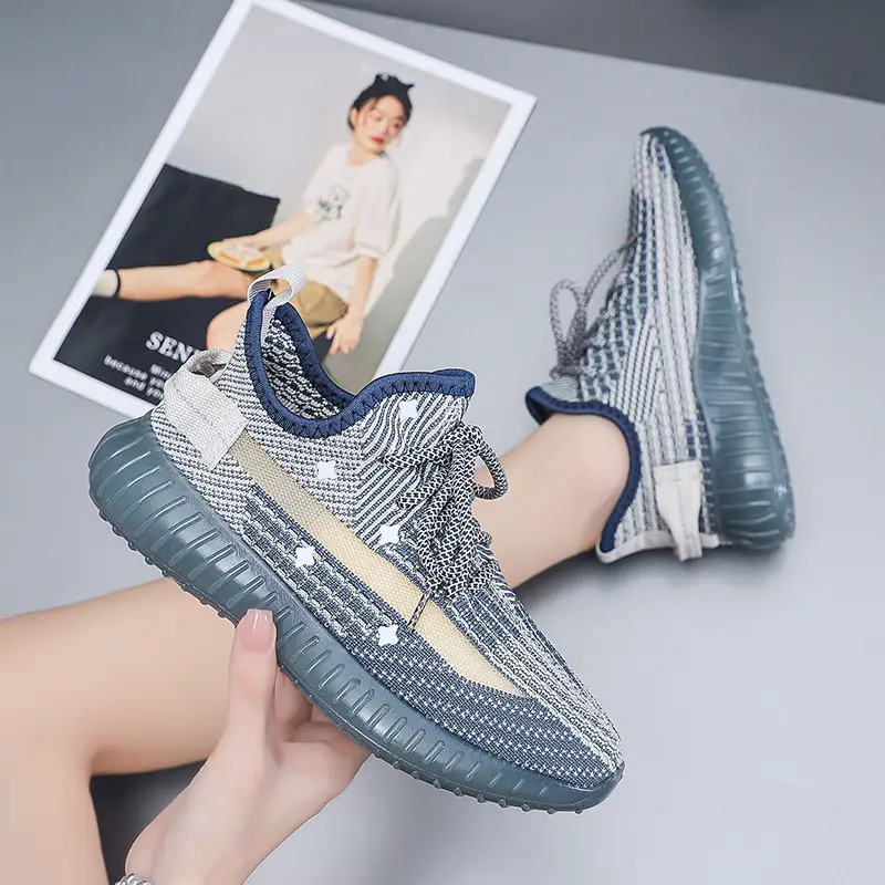 Women's Flying Woven High-Step Casual Sneakers Star Design