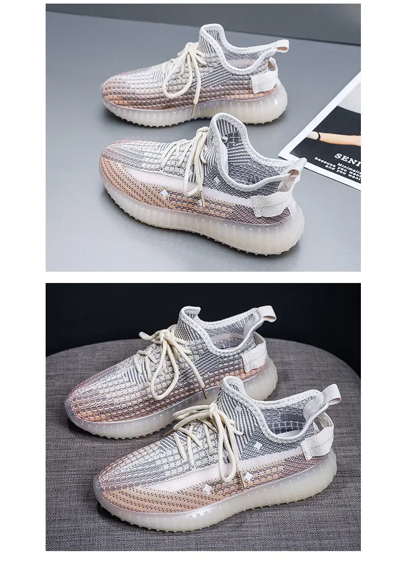 Women's Flying Woven High-Step Casual Sneakers Star Design — feature 10