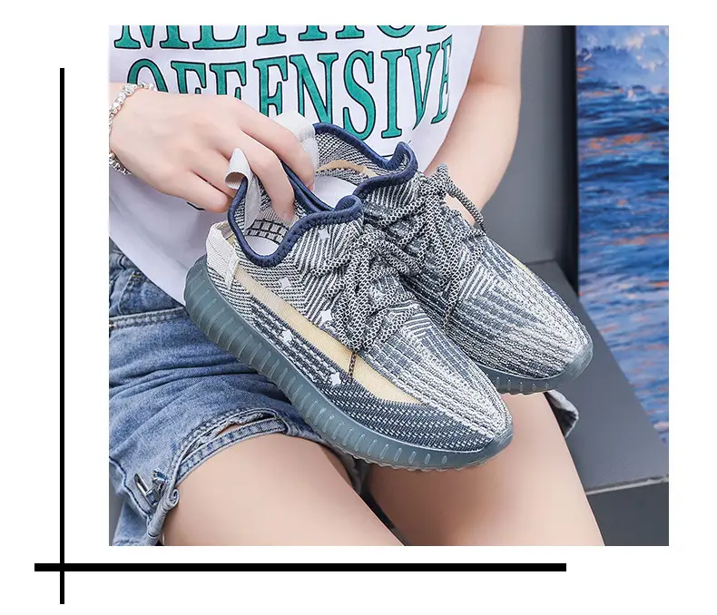 Women's Flying Woven High-Step Casual Sneakers Star Design — feature 14