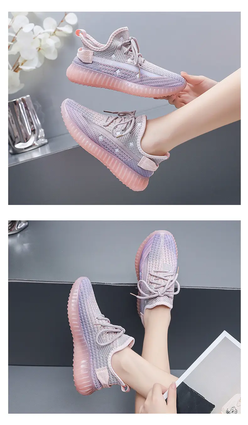 Women's Flying Woven High-Step Casual Sneakers Star Design — feature 16