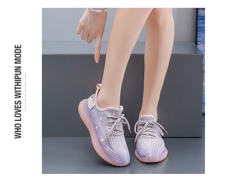 Women's Flying Woven High-Step Casual Sneakers Star Design — feature 17