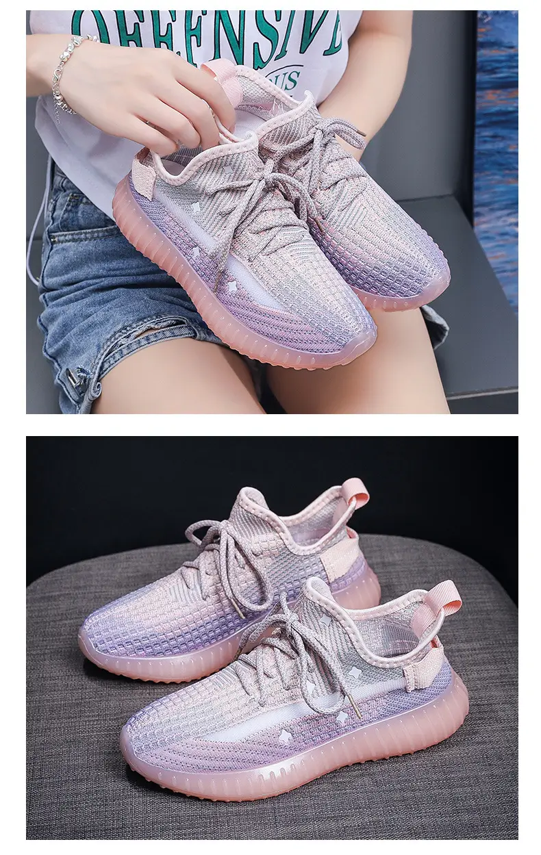 Women's Flying Woven High-Step Casual Sneakers Star Design — feature 18