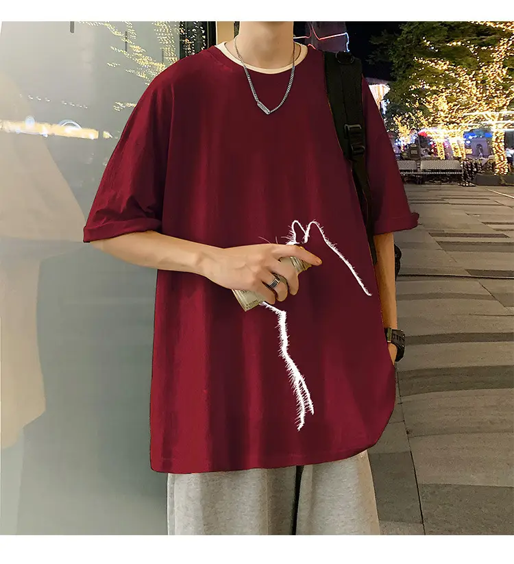 Men Cotton Cat Print T-Shirt Summer 2023 — feature 21