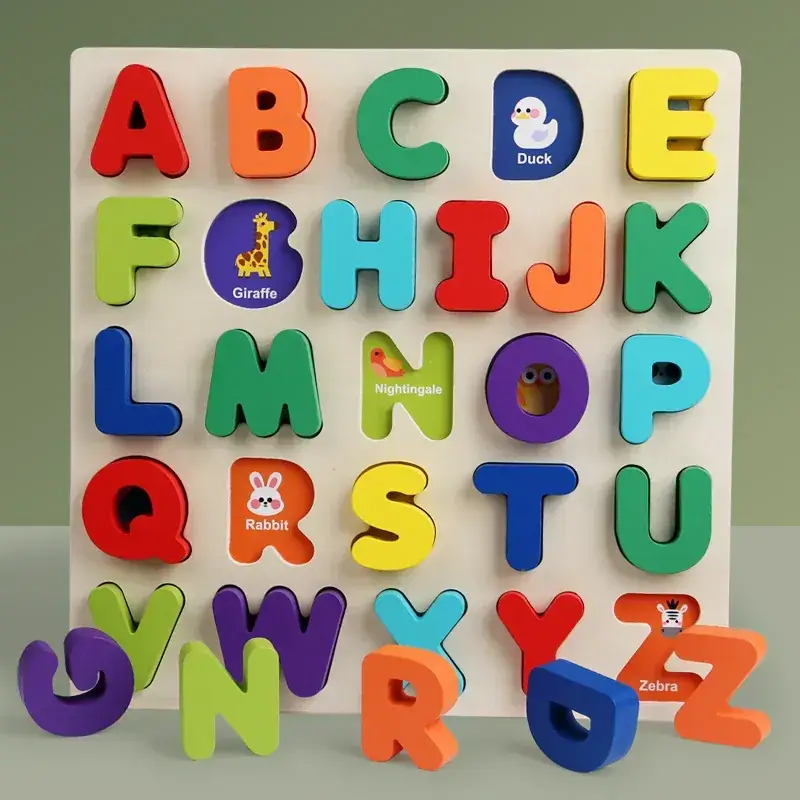 Wooden 26-Word Alphabet Number Puzzle Toy - Image 10
