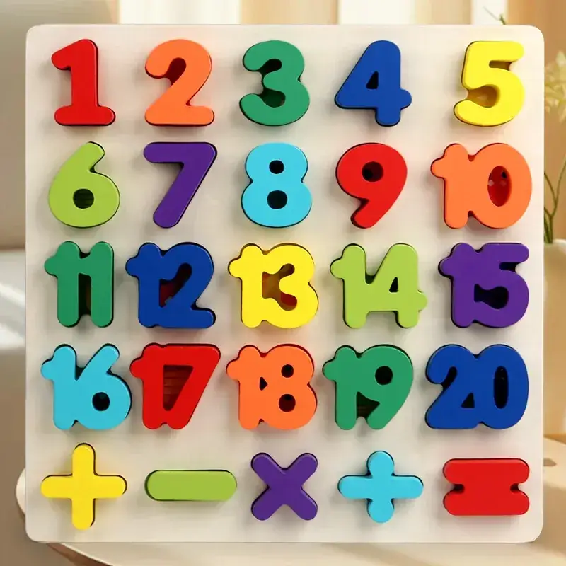 Wooden 26-Word Alphabet Number Puzzle Toy - Image 2